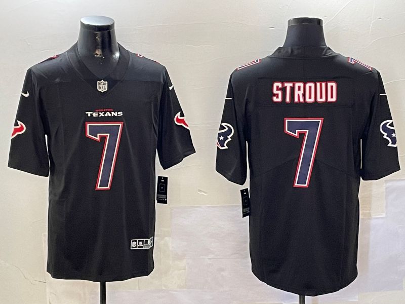 Men Houston Texans #7 Stroud Black 2024 Nike Limited NFL Jersey style 0108->houston texans->NFL Jersey